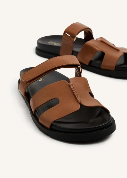 Linzi Emmy Tan Faux Leather Sandals - 3 Image 5