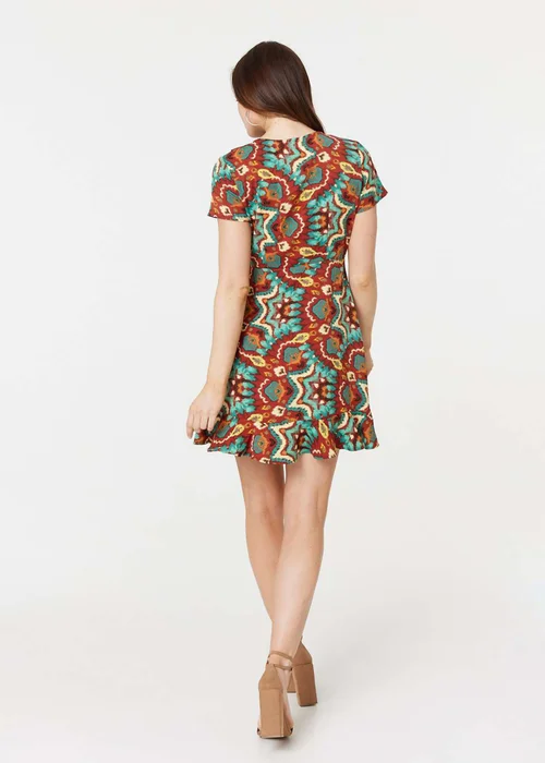 Izabel London Red Printed Ruffle Front Wrap Dress - 8 Image 2