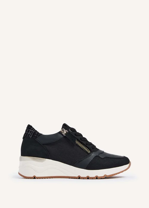 Linzi Luca Black Wedge Trainers - 3 Image 2