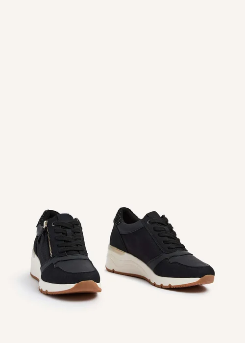 Linzi Luca Black Wedge Trainers - 3 Image 3