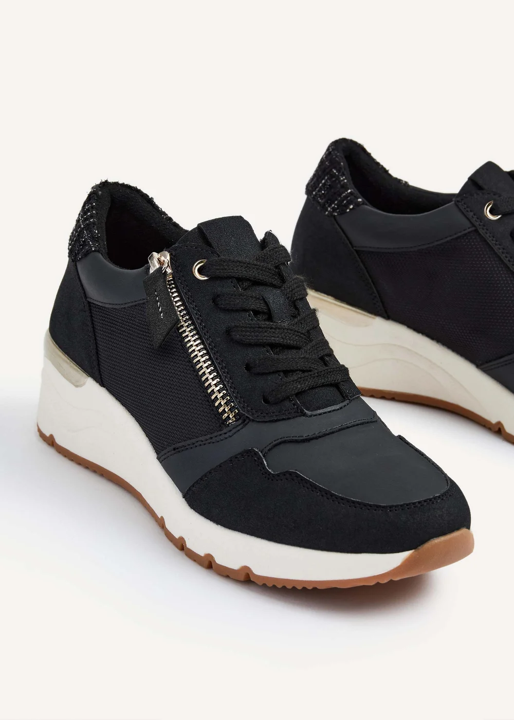 Linzi Luca Black Wedge Trainers - 3 Image 4