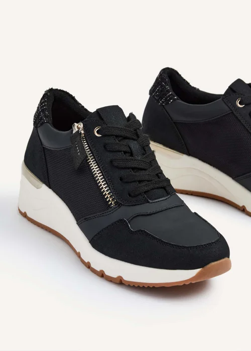 Linzi Luca Black Wedge Trainers - 3 Image 4