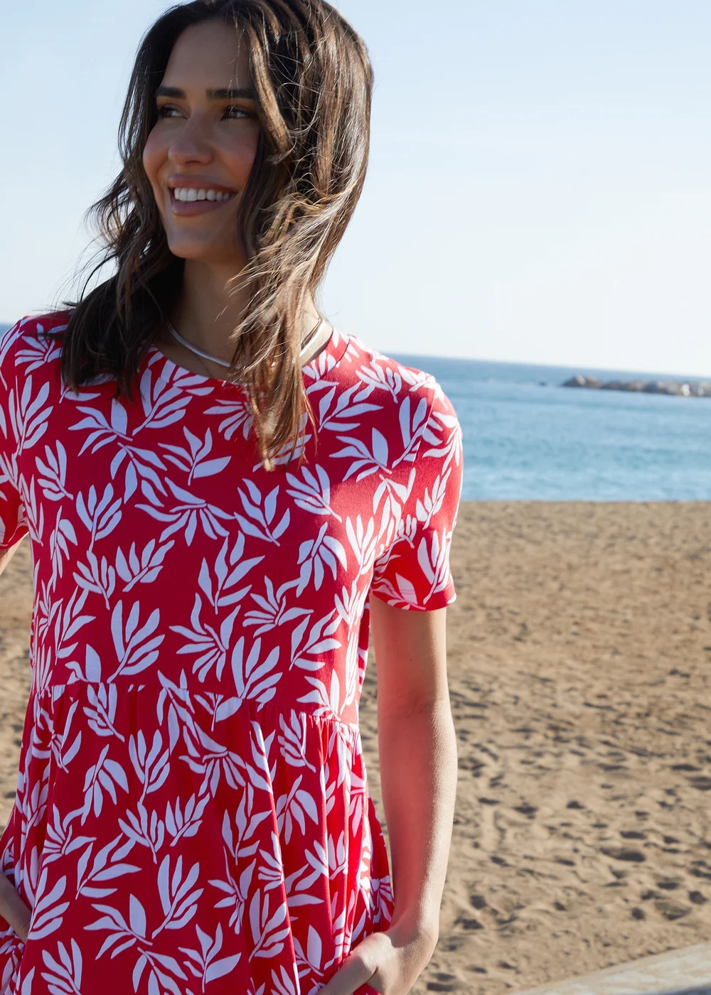 Threadbare Red Cotton Jersey Natasha Maxi Dress with Pockets - 8 Image 3