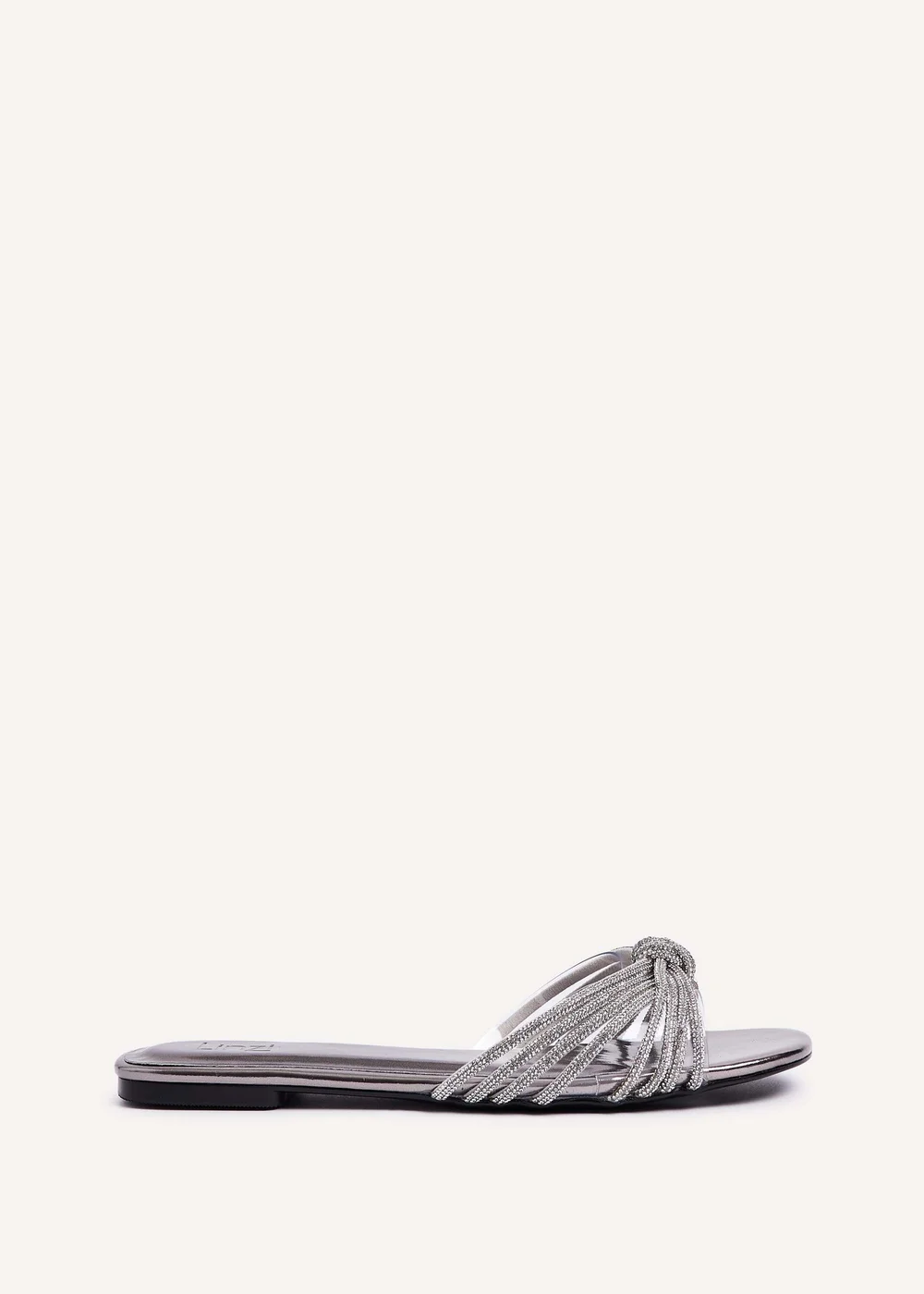 Linzi Monica Silver Faux Leather Diamante Knotted Sandal - 3 Image 2