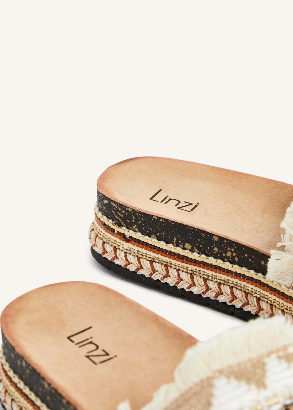 Linzi Janelle Neutral Flatform Slip On Sandal - 3 Image 5