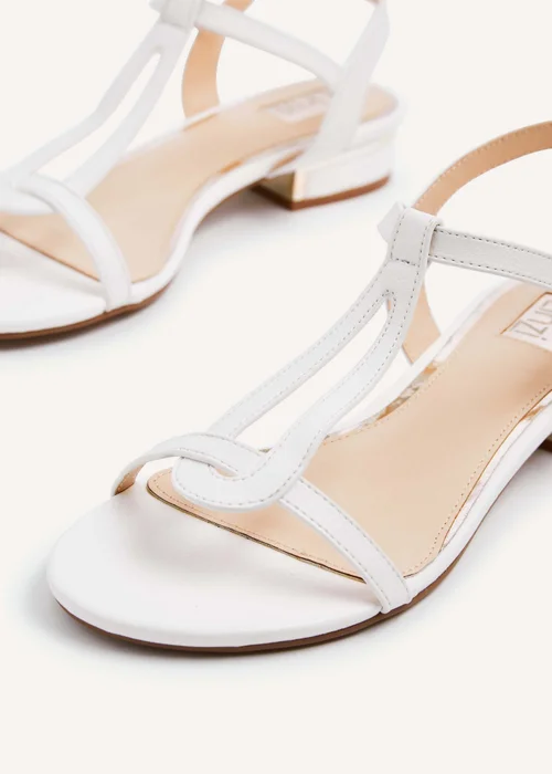 Linzi Lavish White T-Bar Low Block Heeled Sandals - 3 Image 4