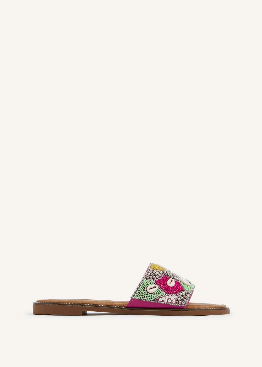 Linzi Seanna Fuchsia and Yellow Embellished Shell Slider - 3 Image 2