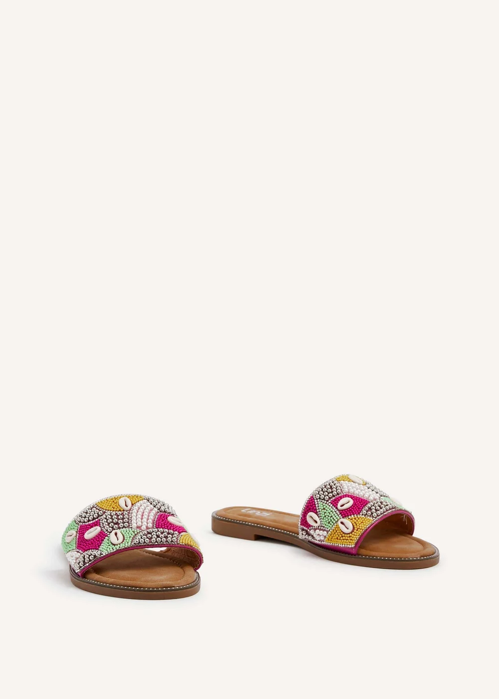 Linzi Seanna Fuchsia and Yellow Embellished Shell Slider - 3 Image 3