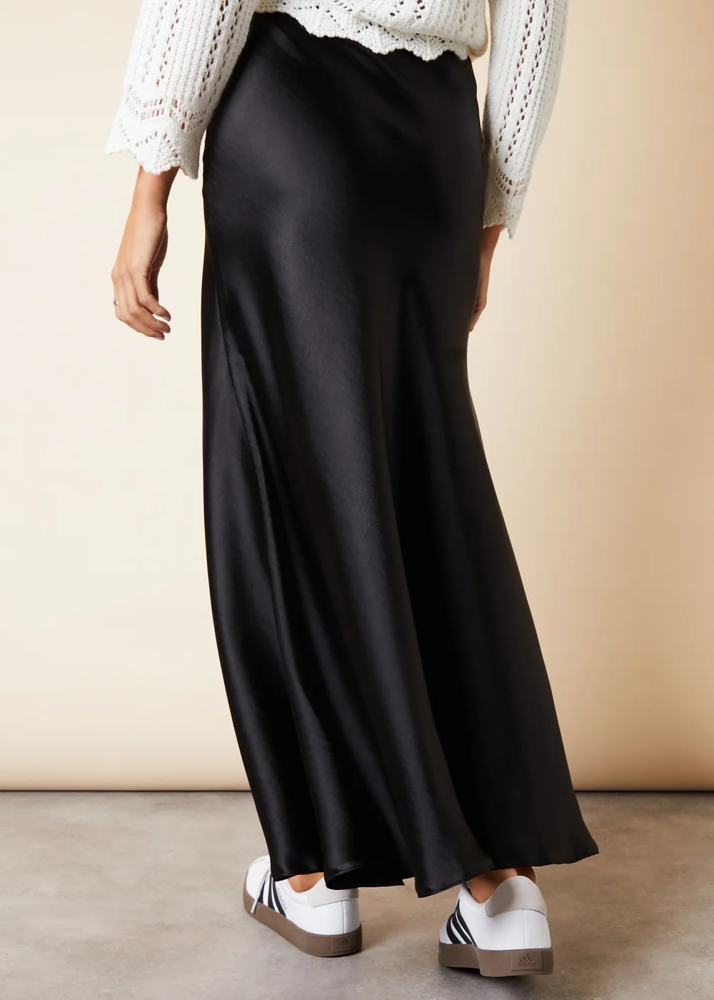 Threadbare Black Ariel Satin Maxi Slip Skirt - Size 8 Image 2