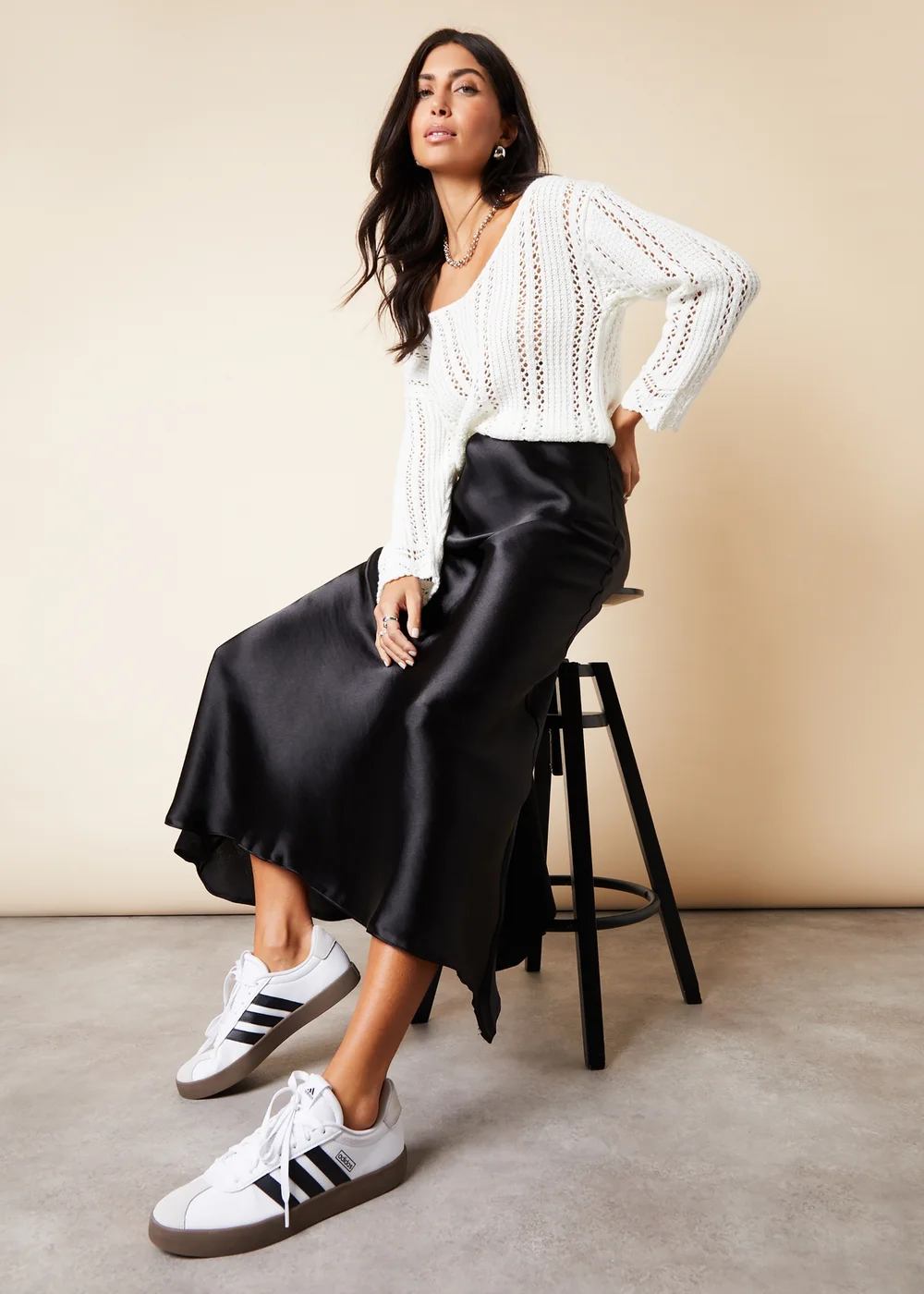 Threadbare Black Ariel Satin Maxi Slip Skirt - Size 8 Image 3