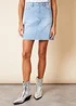 Threadbare Light Blue Rochelle Raw Hem Denim Mini Skirt - Size 14 Image 3