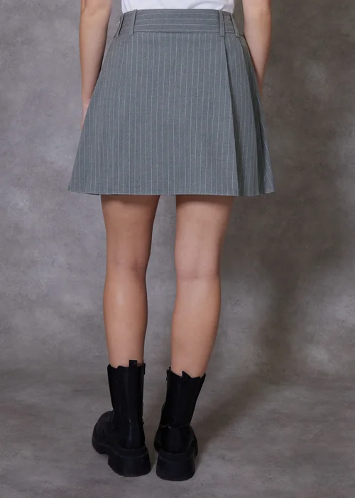 Threadbare Grey Pleated A-Line Mini Skirt - Size 10 Image 2
