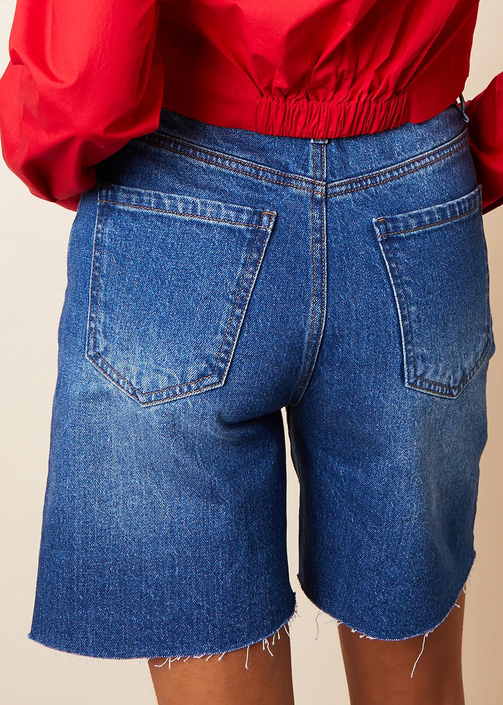 Threadbare Blue Leon Raw Hem Denim Bermuda Shorts - 8 Image 2