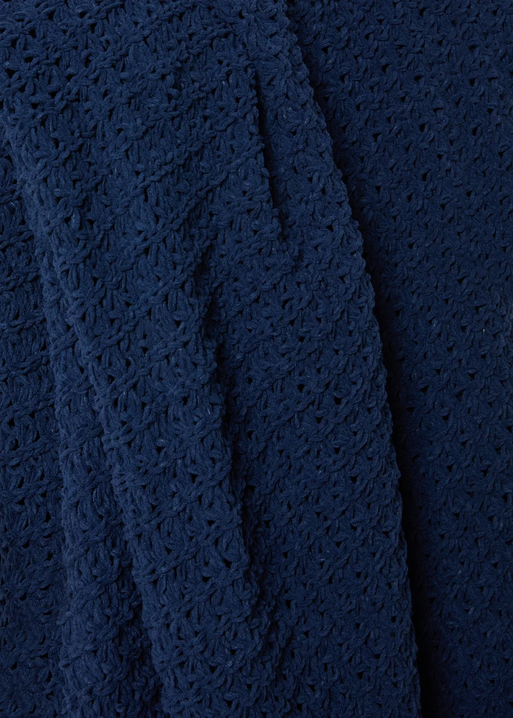 Large Navy Chenille Throw (200cm x 220cm) Image 2