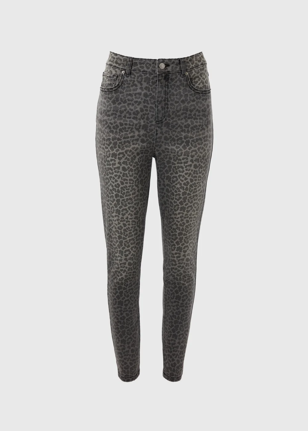 Papaya Petite Grey April Animal Skinny Jeans - 6 Image 4