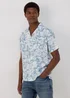 White Floral Viscose Shirt - S Image 1