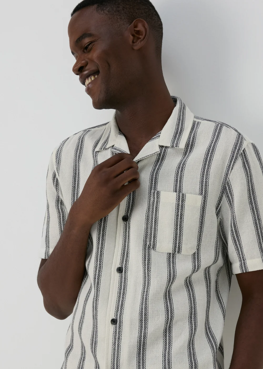 Ecru Stripe Cheesecloth Shirt - S Image 1
