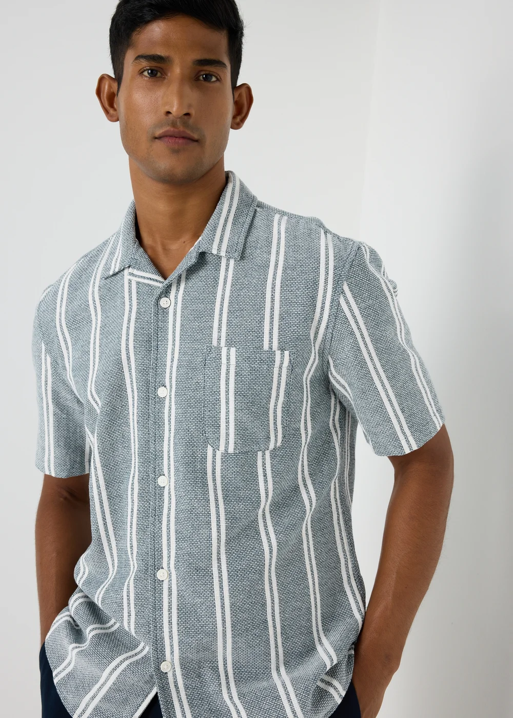 Navy Stripe Cheesecloth Shirt - S Image 3