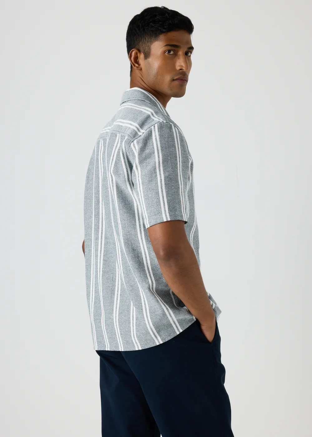 Navy Stripe Cheesecloth Shirt - S Image 2