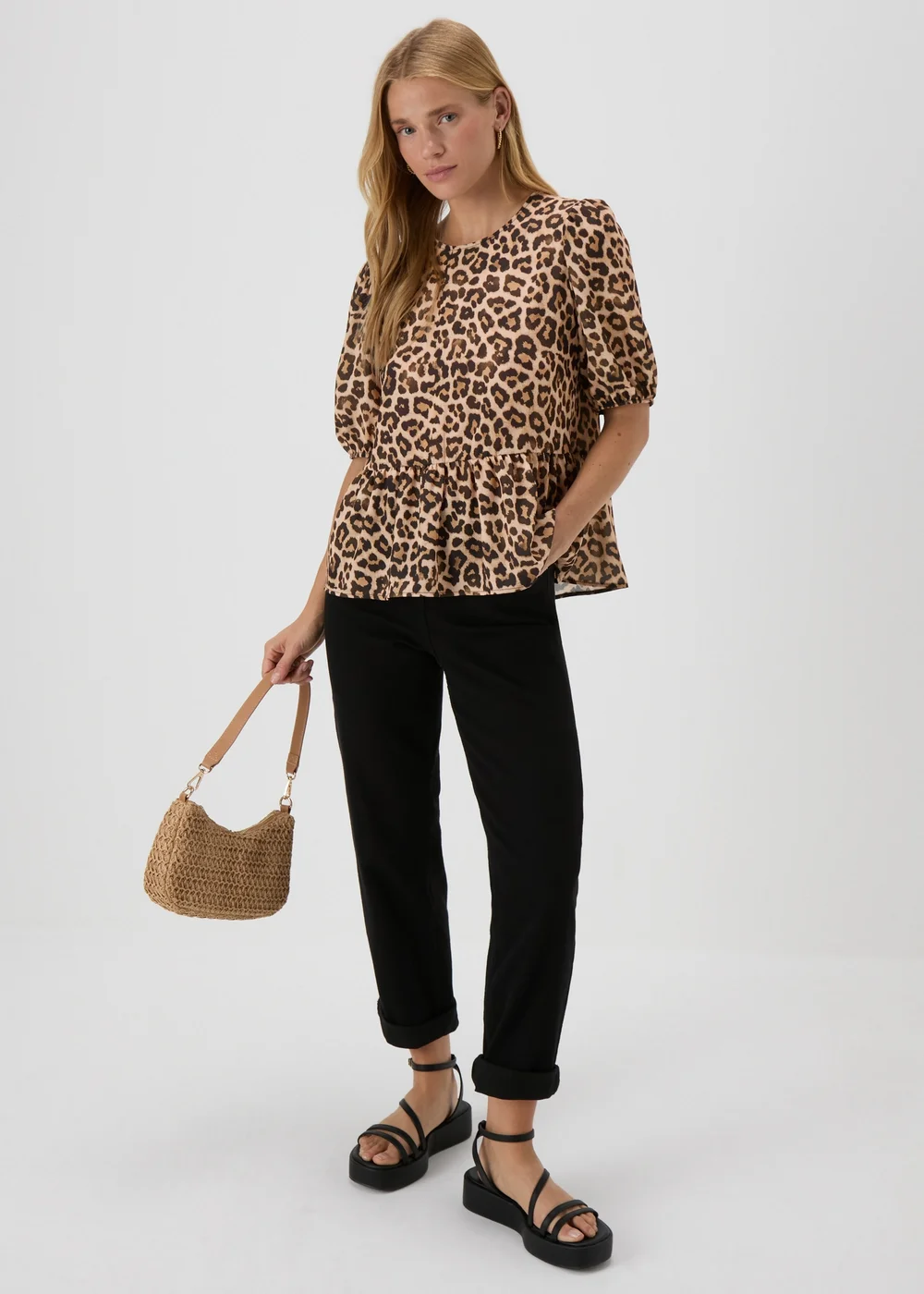Brown Leopard Print Tie Front Top - 8 Image 4