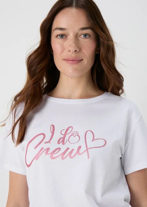 White I Do Crew T-Shirt - Size 8 Image 3