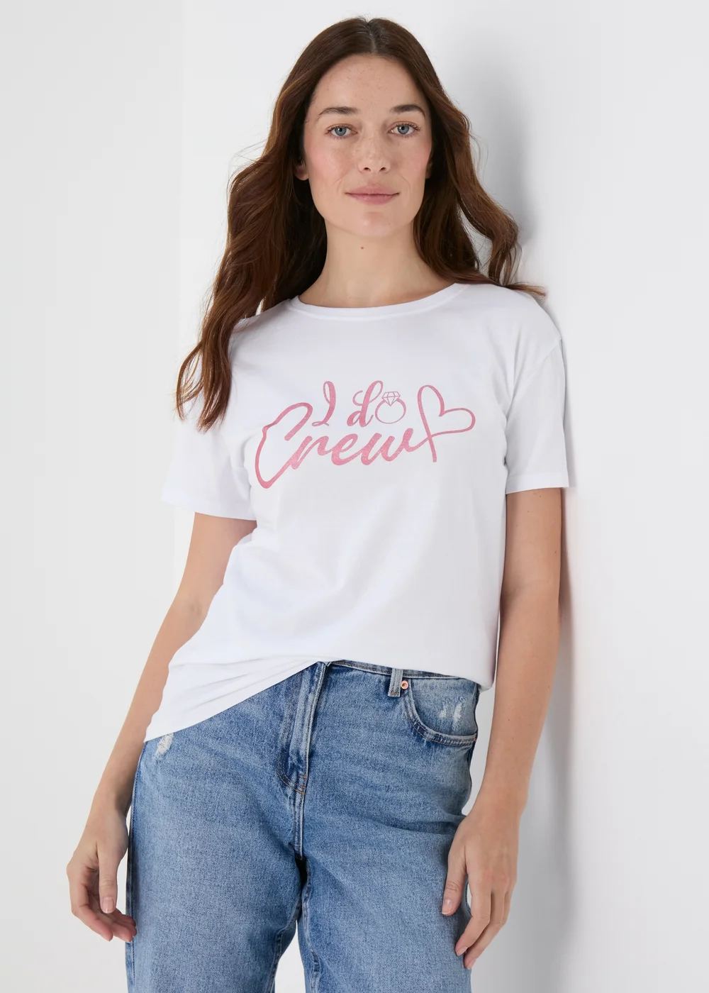 White I Do Crew T-Shirt - Size 8 Image 1