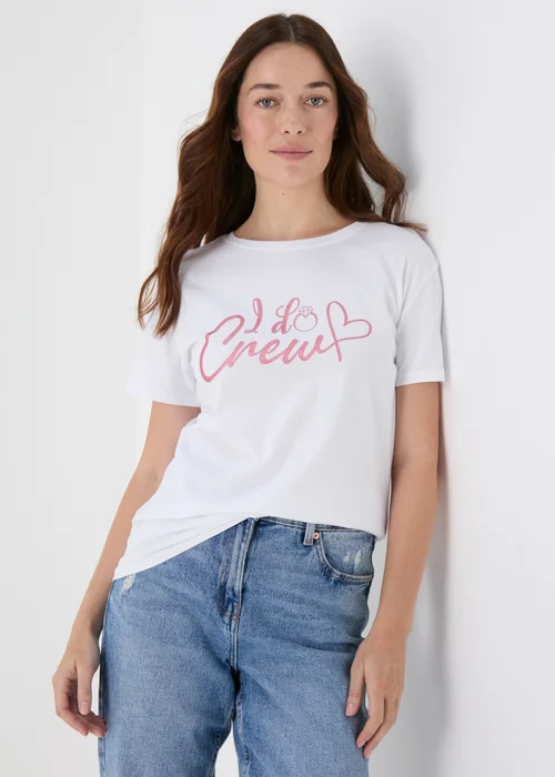 White I Do Crew T-Shirt - Size 8 Image 1