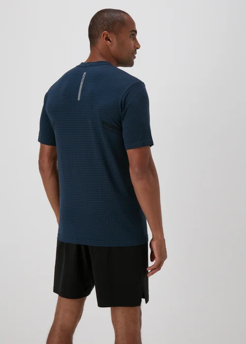 Souluxe Indigo Textured Grid T-Shirt - XS Image 3
