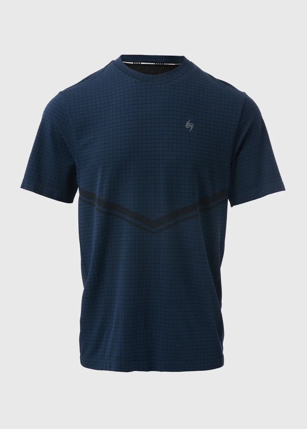Souluxe Indigo Textured Grid T-Shirt - XS Image 5