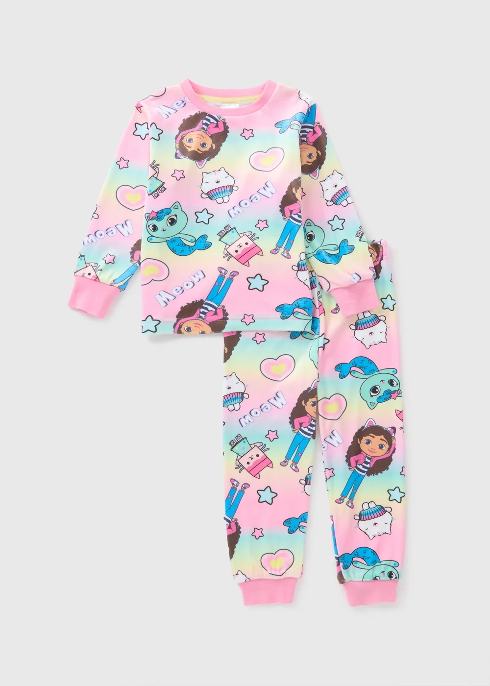 Gabbys Dollhouse Girls Multicolour Fleece Pyjama Set (1-7yrs) - 1 half year to 2 Image 1