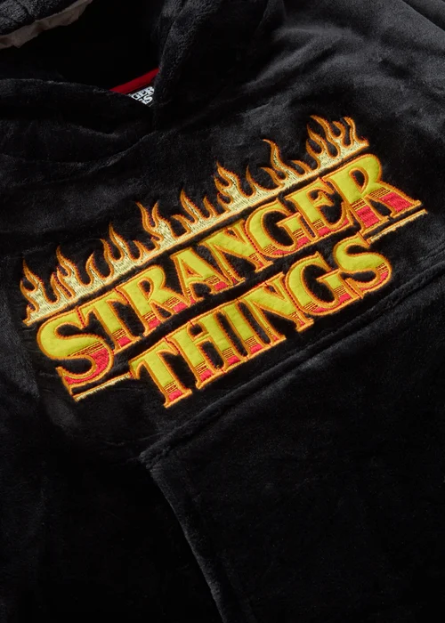 Stranger Things Boys Black Snuggle Hoodie (3-13yrs) - Medium Image 2