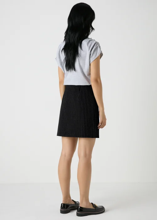 Et Vous Black Stripe Ponte Mini Skirt - Size 8 Image 2
