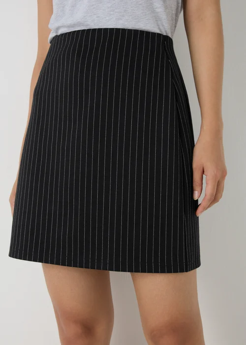 Et Vous Black Stripe Ponte Mini Skirt - Size 8 Image 3