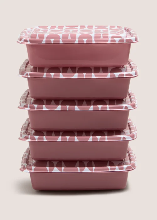 5 Pack Souluxe Pink Food Prep Boxes Image 1