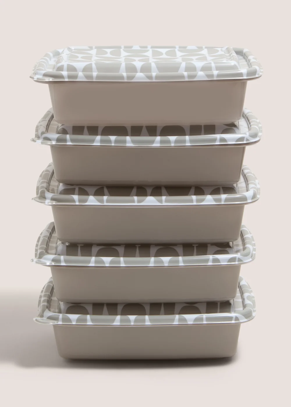 5 Pack Souluxe Grey Food Prep Boxes Image 1