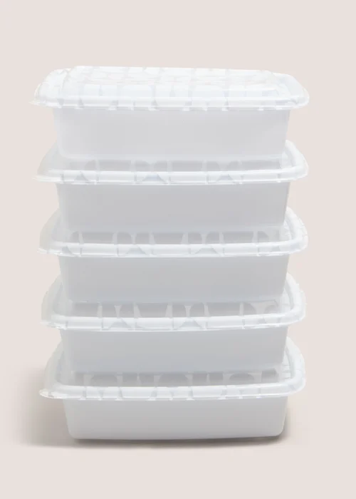 5 Pack Souluxe White Food Prep Boxes Image 1