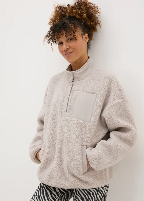 Souluxe Cream Borg Funnel Fleece - S Image 1