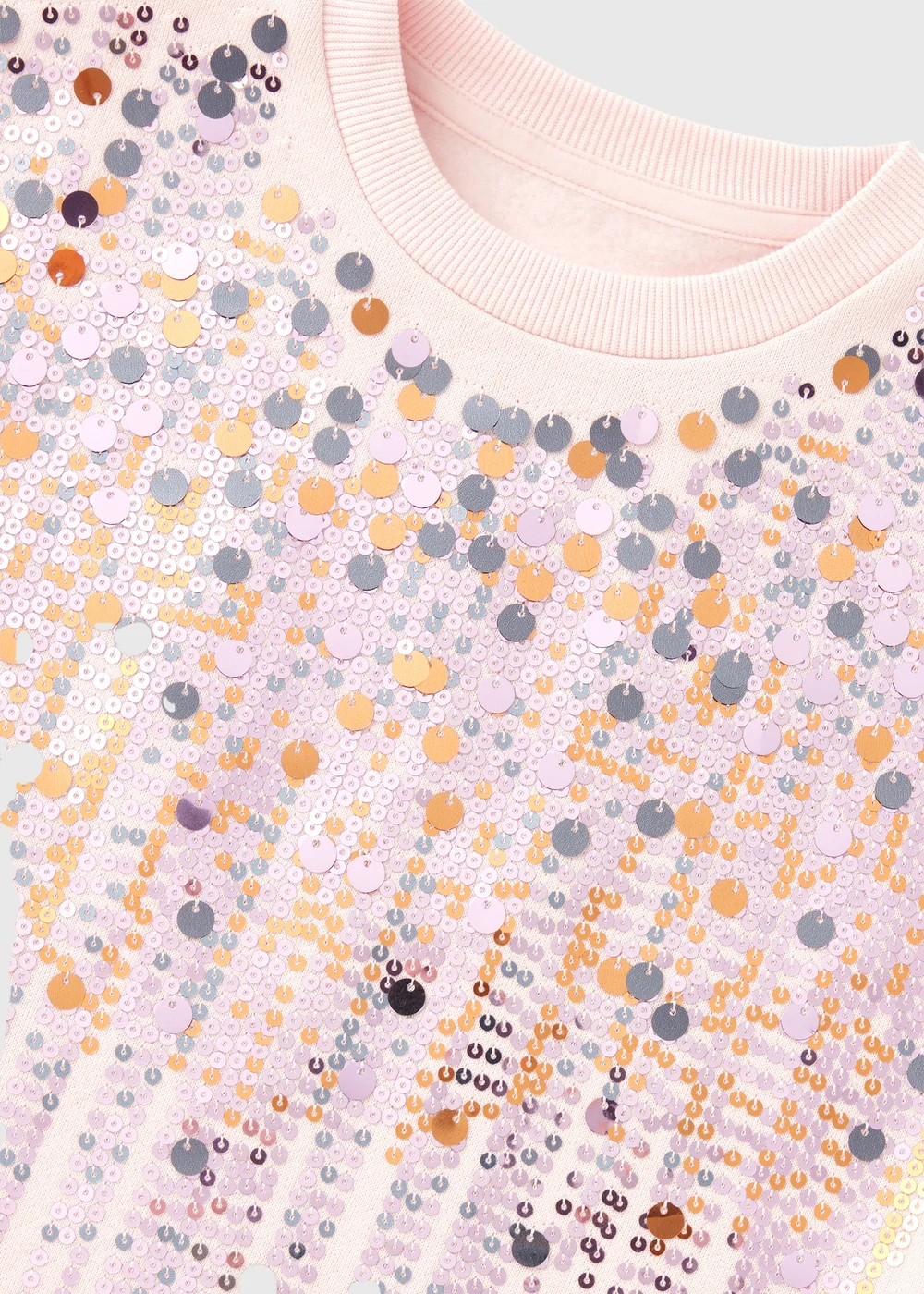 Girls Pink Sequin Sweatshirt Dress (1-7yrs) - 1 half year to 2 Image 2