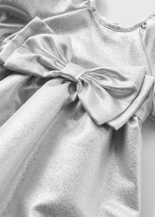 Girls Silver Foil Bow Dress (1-7yrs) - Age 2 - 3 Years Image 2
