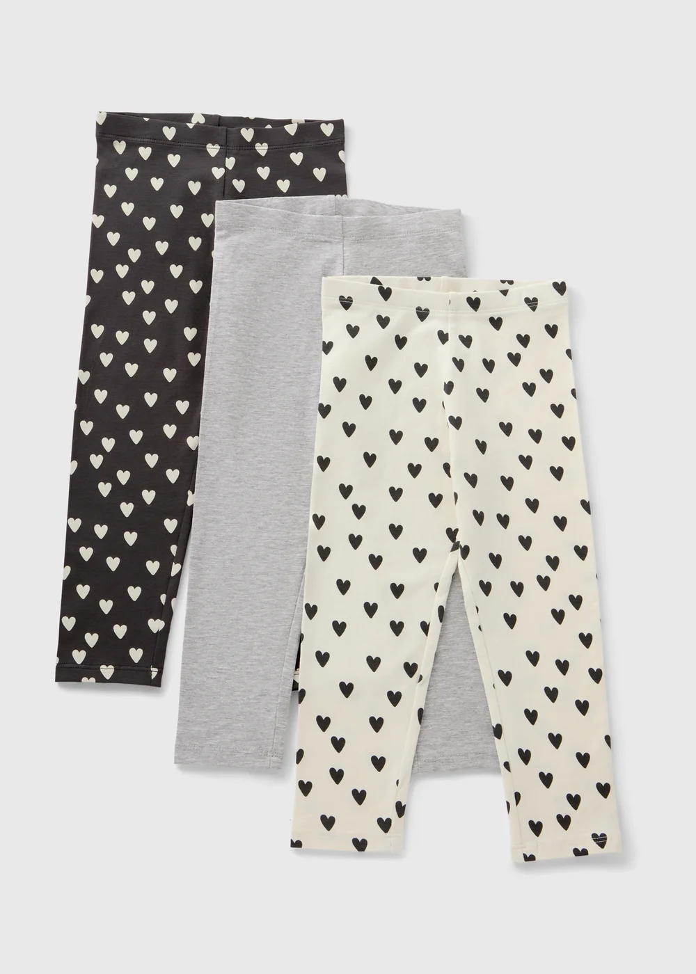 3 Pack Multicolour Heart Leggings - 1 half year to 2 Image 1