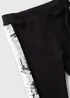 Girls Black Sequin Side Tape Leggings (1-7yrs) - 1 to 1 half years Image 2