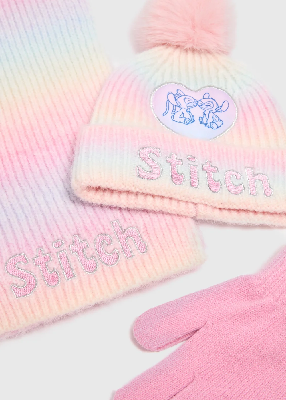 Disney Kids Pink Stitch Hat, Gloves & Scarf Set (3-10yrs) - Age 3 - 6 Years Image 2