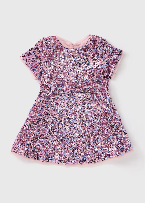 Girls Pink Sequin Dress (1-7yrs) - 1 half year to 2 Image 1