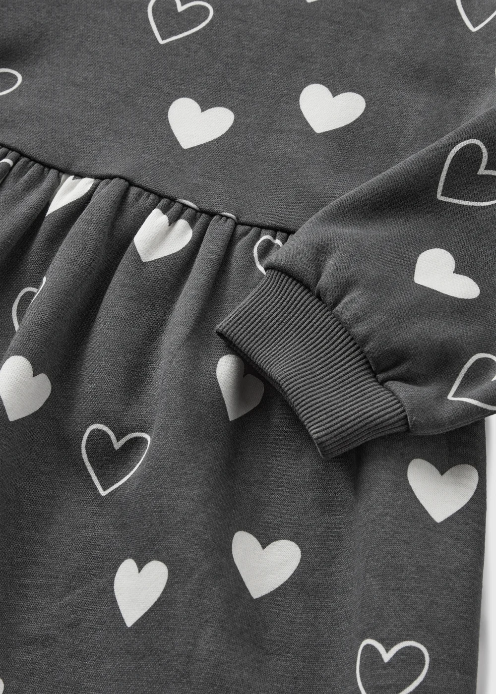 Girls Charcoal Heart Sweater Dress (1-7yrs) - 1 half year to 2 Image 2