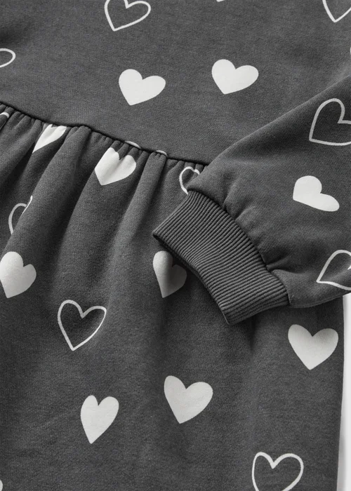 Girls Charcoal Heart Sweater Dress (1-7yrs) - 1 half year to 2 Image 2