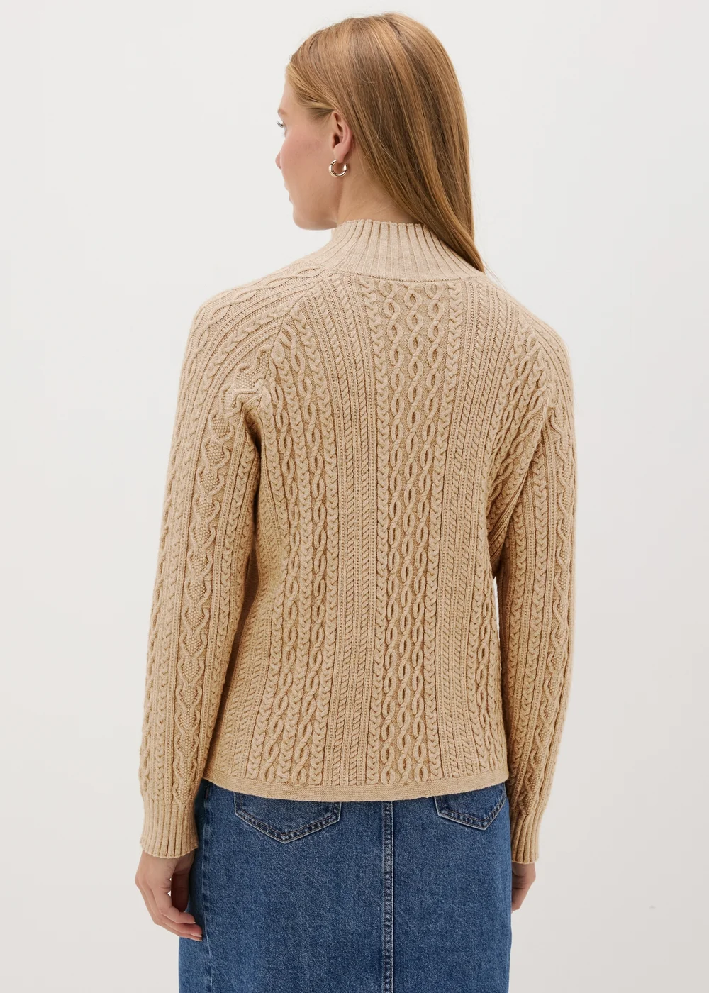 Et Vous Camel Cable Knitted Jumper - S Image 2