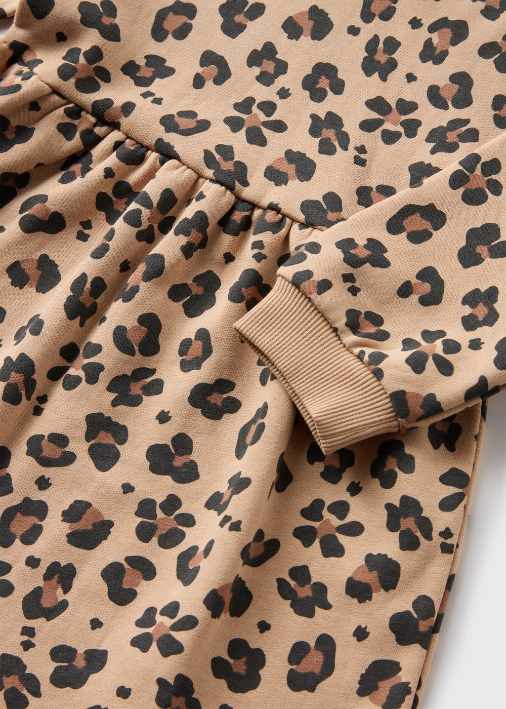Girls Brown Leopard Sweater Dress (1-7yrs) - 1 half year to 2 Image 2