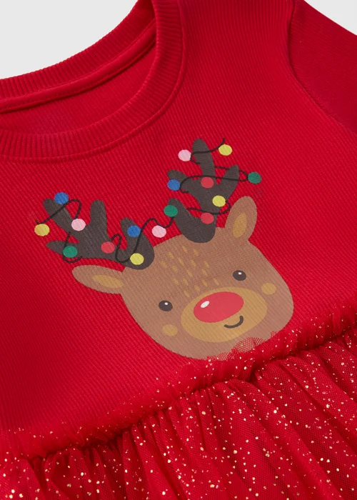Girls Red Christmas Tutu Dress (1-7yrs) - 1 half year to 2 Image 2