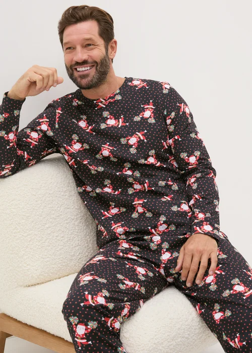 Black Dancing Santa Family Pyjama Set - Extra small Image 1