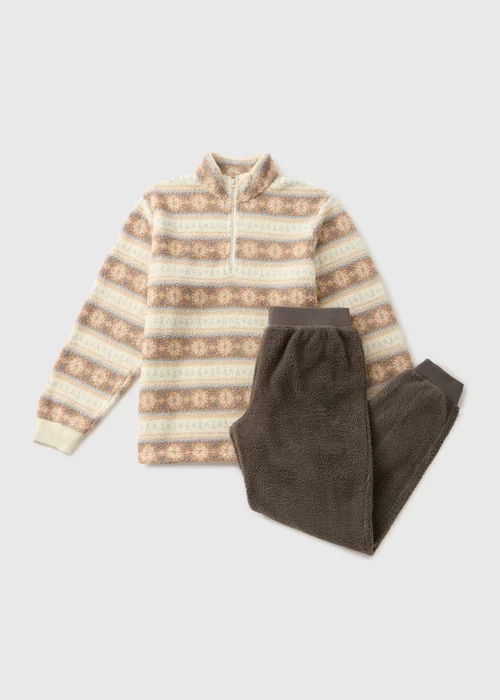 Multicolour Fairisle Fleece Pyjama Set - Extra small Image 3